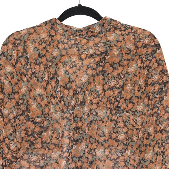 Vintage Free People Button Down Blouse Top Medium - Picture 5 of 7